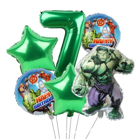 Avengers Marvel Heroes, Spider-Man, Hulk, Captain America, Round Aluminum Film Balloon Set