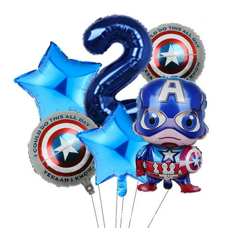 Avengers Marvel Heroes, Spider-Man, Hulk, Captain America, Round Aluminum Film Balloon Set