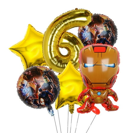 Avengers Marvel Heroes, Spider-Man, Hulk, Captain America, Round Aluminum Film Balloon Set