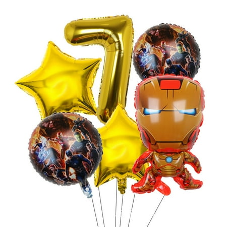 Avengers Marvel Heroes, Spider-Man, Hulk, Captain America, Round Aluminum Film Balloon Set