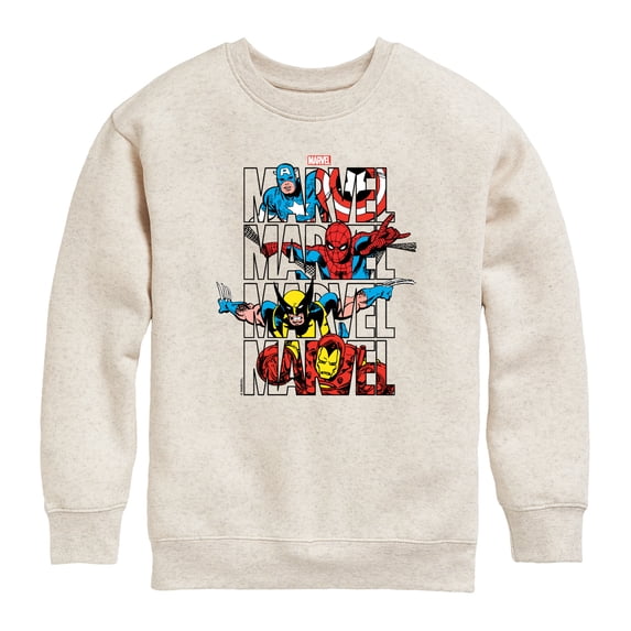Avengers - Marvel Logo Stack - Youth Boys Crew Fleece Sweatshirt
