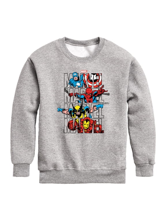 Avengers - Marvel Logo Stack Boys' Graphic Long Sleeve Fleece Sweatshirt