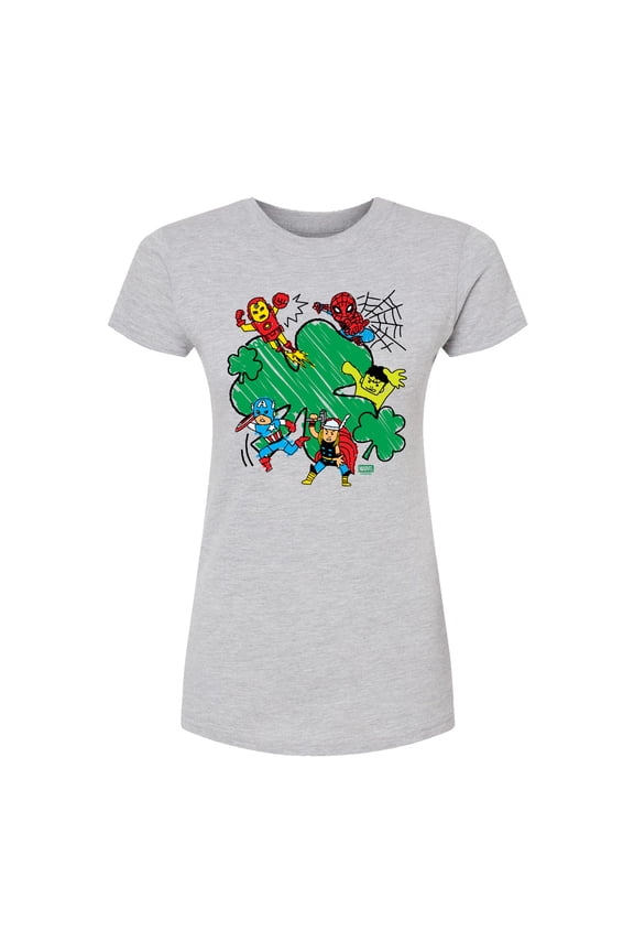 Avengers - Marvel Shamrock - Juniors Fitted Graphic T-Shirt