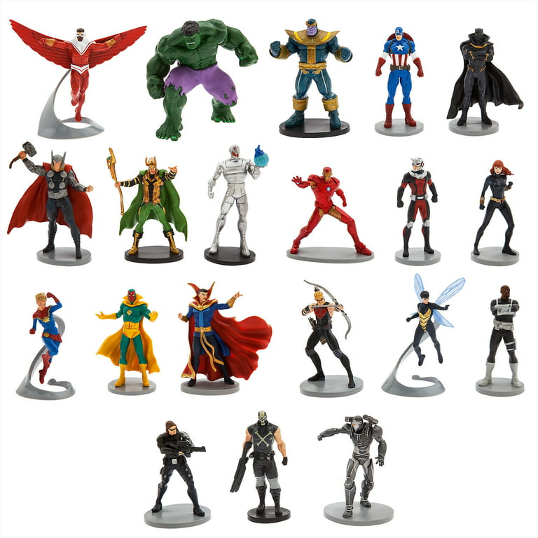 Avengers Mega Figurine: Captain America-Iron Man-Winter Soldier-War  Machine-Falcon-Black Panther-Hawkeye-Vision-Ant-Man-Ultron-Dr