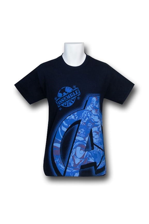 Avengers Movie Character Filled A Symbol T-Shirt-Men's Medium
