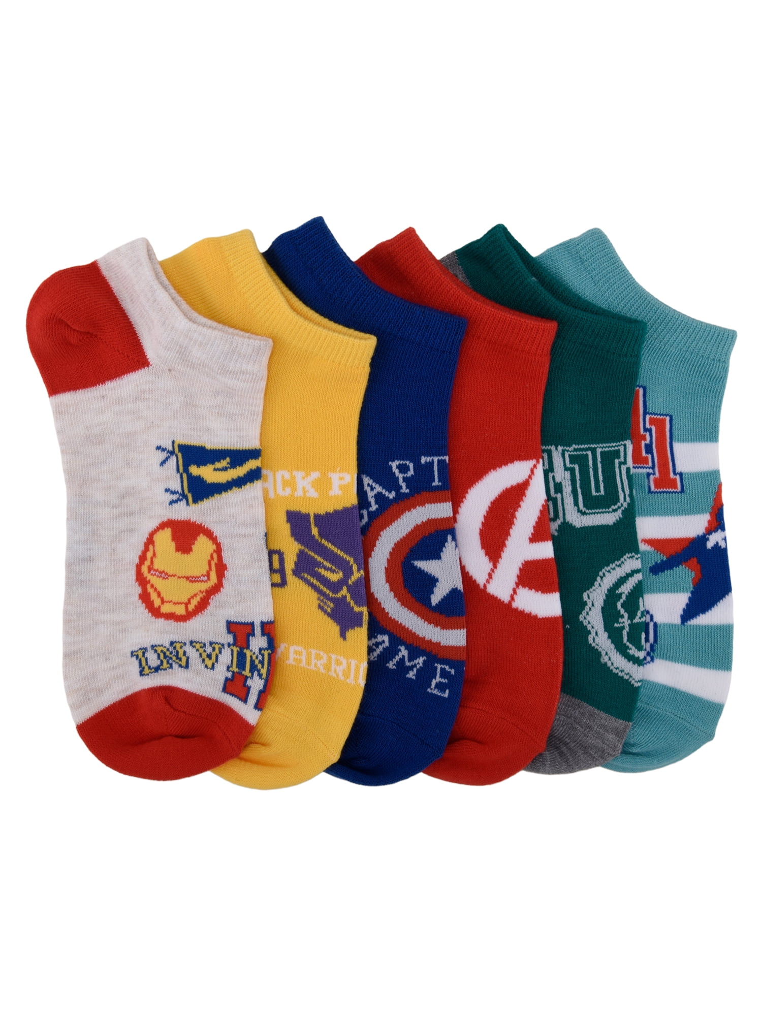 Avengers No Show Socks, 6-Pack, Sizes M Boys