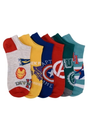 Avengers No Show Socks, 6-Pack, Sizes M Boys