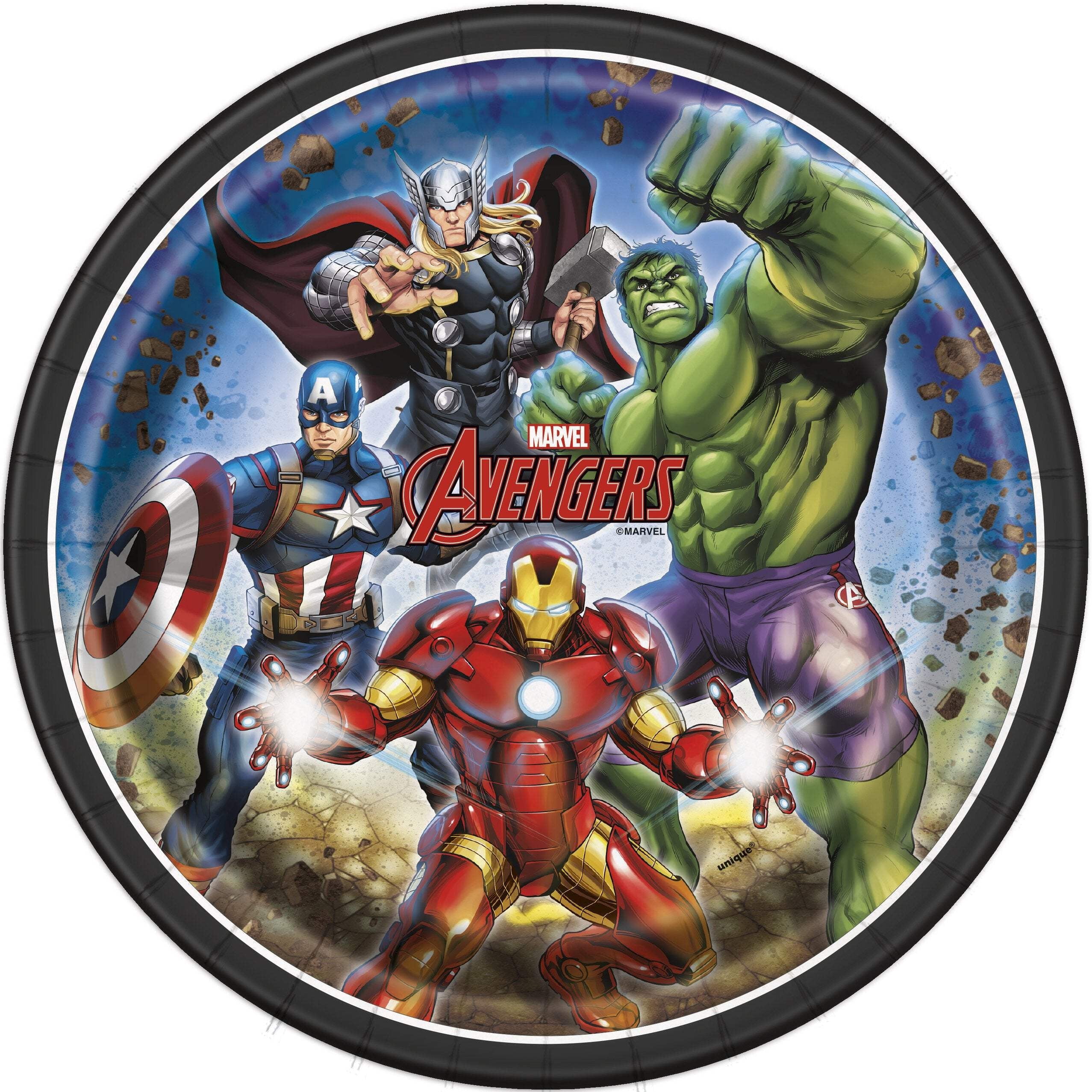 Avengers Paper Party Plates - 9 inch - 8ct by Unique