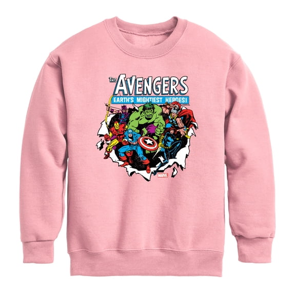 Avengers - Paper Rip - Youth Boys Crew Fleece Sweatshirt