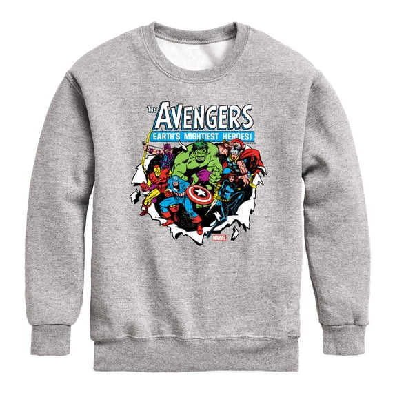 Avengers - Paper Rip - Youth Boys Crew Fleece Sweatshirt