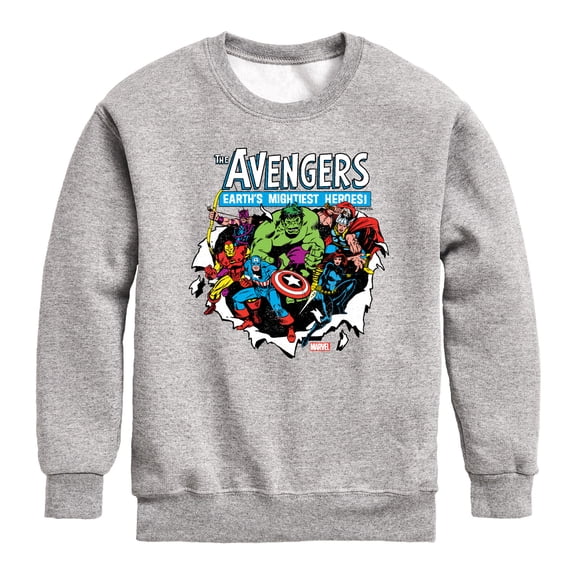 Avengers - Paper Rip - Youth Boys Crew Fleece Sweatshirt