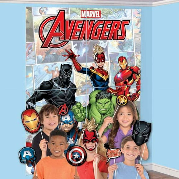 Avengers 'Powers Unite' Wall Poster Decorating Kit w/ Photo Props (16pc)