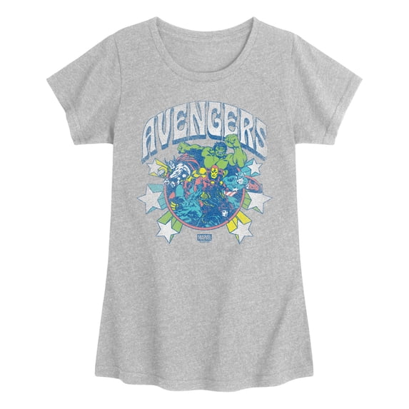 Avengers - Stars Tonal Washed - Youth Girls Fitted Short Sleeve T-Shirt
