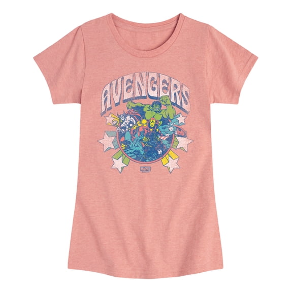 Avengers - Stars Tonal Washed - Youth Girls Fitted Short Sleeve T-Shirt