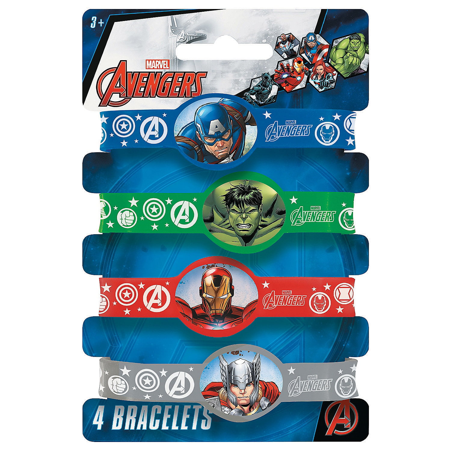 ORIENTAL TRADING COMPANY Avengers Stretchy Bracelets, 4Ct - Party Supplies - 4 Pieces