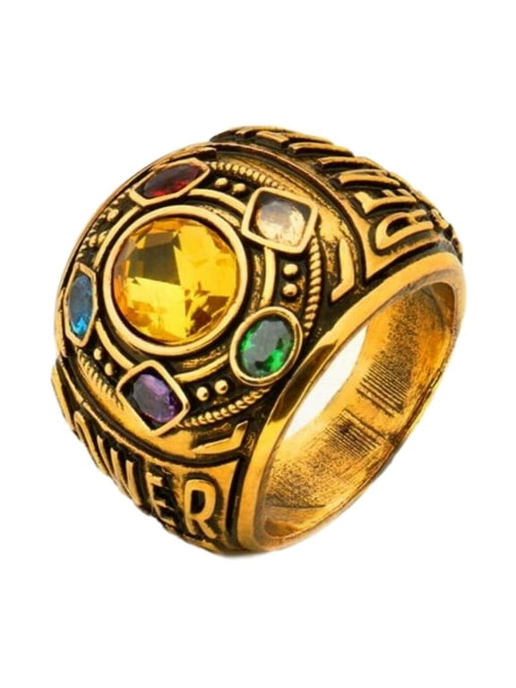 Avengers Thanos Colorful Power Stones on Bronze Finish Metal Statement Ring Size 10