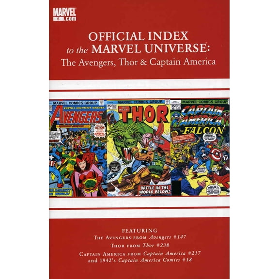 Avengers, Thor And Captain America: Official Index to the Marvel Universe #5 VF ; Marvel Comic Book