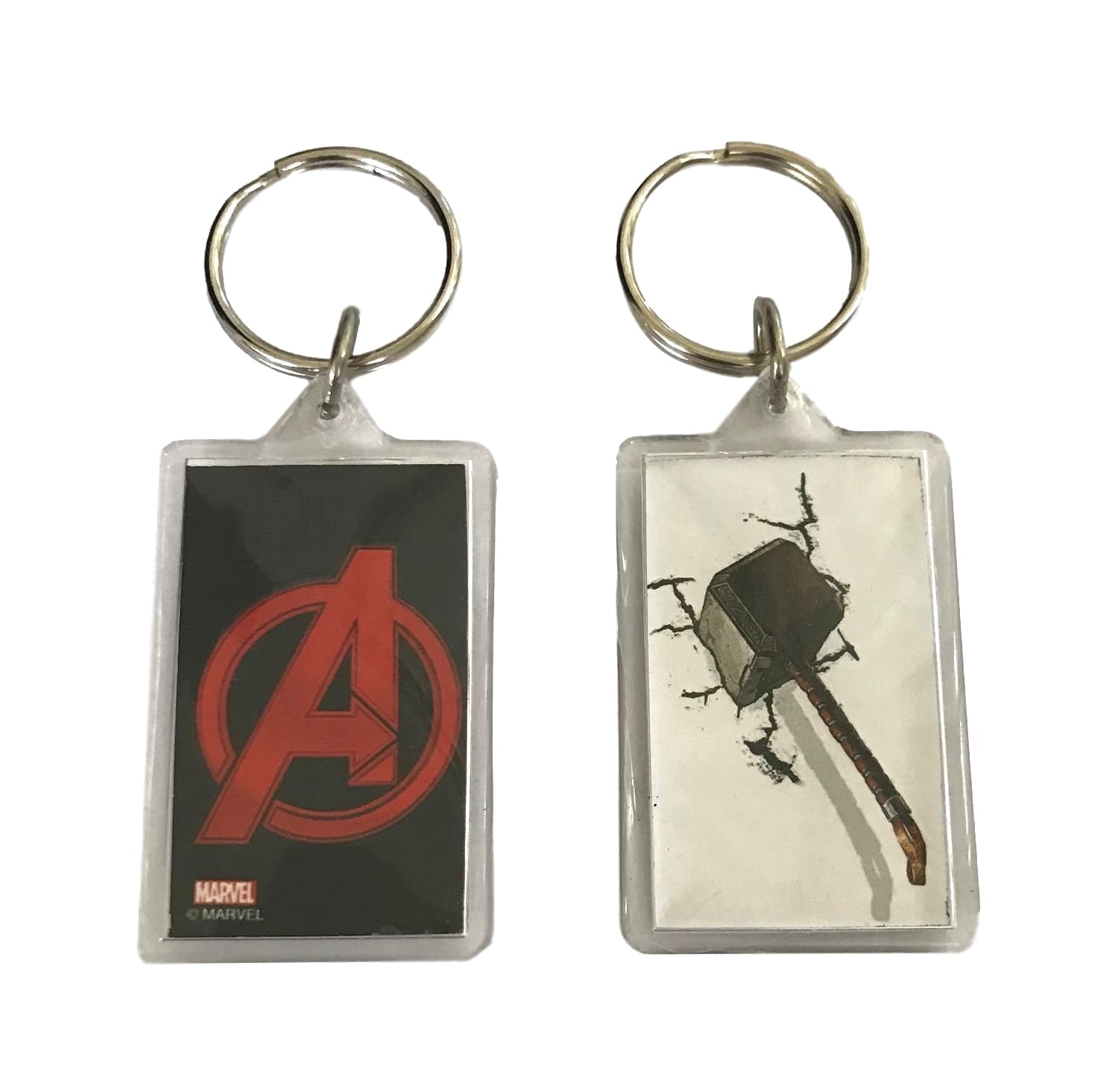Avengers Thor's Hammer Keychain Plastic Double Sided Design Keyring ...