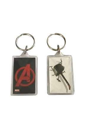 Avengers Thor's Hammer Keychain Plastic Double Sided Design Keyring