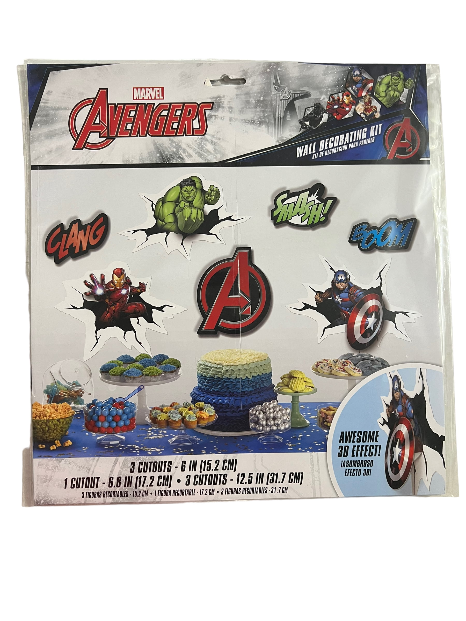 Avengers Wall Decorating Kit with Awesome 3d Effect, 7 Pcs
