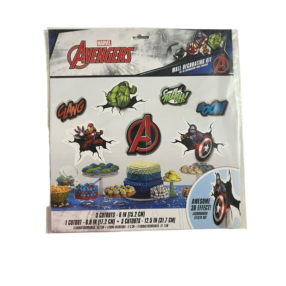 Avengers Wall Decorating Kit with Awesome 3d Effect, 7 Pcs
