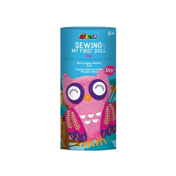 Avenir My First Doll Sewing Kit, Kids’ Crafts Sewing Crafting Kit Learn to Sew - Owl