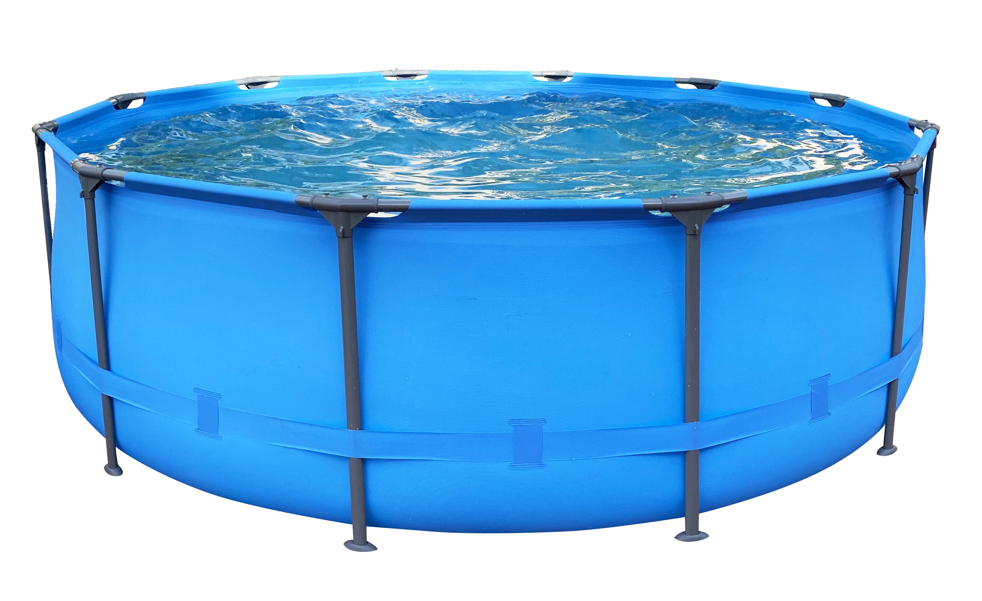 Avenli 12 x 30" Round Blue Metal-Walled Above-Ground Swimming Pool with Filter