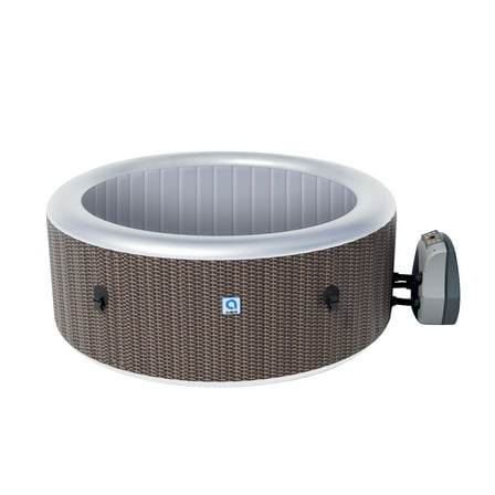 Avenli Nice 4-6 Person Inflatable Hot Tub Spa + Cover, Rattan Pattern, Rapid Heating up to 104°F, 140 Water Jets, 264 Gal, Round