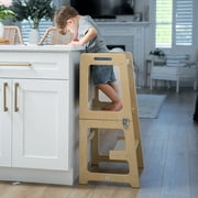 Avenlur Date 4-in-1 Foldable Kitchen Tower - Toddler Step Stool with Chalkboard, Desk Table and Chair - Waldorf and Montessori Kitchen Stool - Kitchen Stool Tower for Toddlers 18 Months to 6 Years