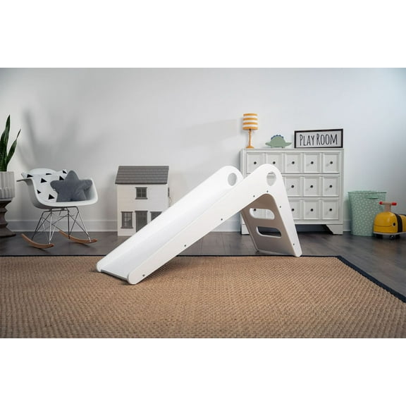 Avenlur Manuka Toddler Playground Wooden Indoor Slide - Transform Any Living Space Into The Perfect Playroom or Gym. Climbing Wood Slide for Babies, Toddlers, Children Ages 18mo - 4 Years (White)