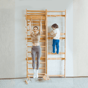 Avenlur Neem 79-Inch Swedish Ladder & Rope Wall Indoor Climber with Slide