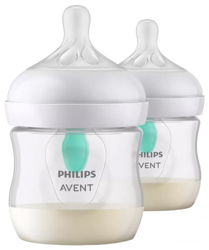 Avent Natural Response Baby Bottles with AirFree Valve 125 ml (4 oz), Newborn, 2-Pack