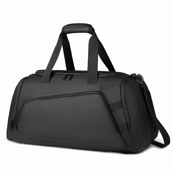 Aventra 40L Travel Backpack, 3-in-1 Weekender Bag with Shoe Compartment, Wet Pocket, Insulated Pocket and Luggage Strap, Water Resistant Duffle Backpack for Gym and Camping, Black
