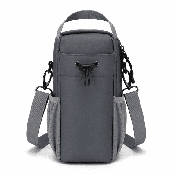 Aventra Magnetic Gym Bag Water Bottle Holder Crossbody Bottle Carrier with Phone Pocket and Adjustable Strap, Gray