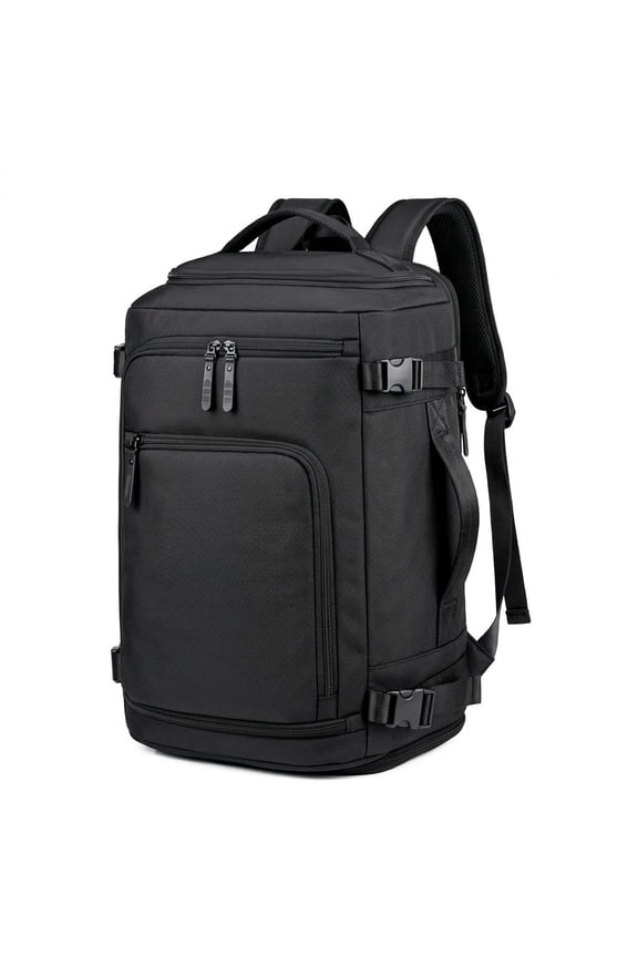 Travel Backpack, Carry On Weekender Backpack with Shoe Compartment, Wet Pocket, Luggage Strap and 17 in Laptop Storage, Black