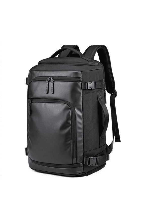 Travel Backpack, Carry On Weekender Backpack with Shoe Compartment, Wet Pocket, Luggage Strap and 17 in Laptop Storage, Film Black