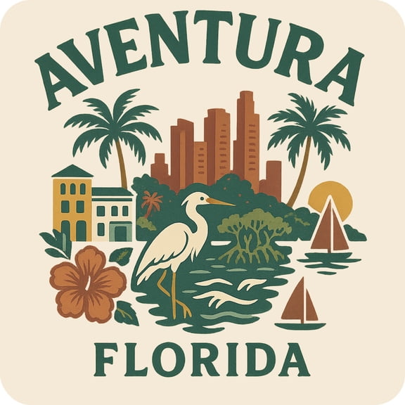 Aventura Florida Keepsakes Souvenir Vinyl Sticker – Destination Travel Keepsake Collectible (4-Inches Wide)