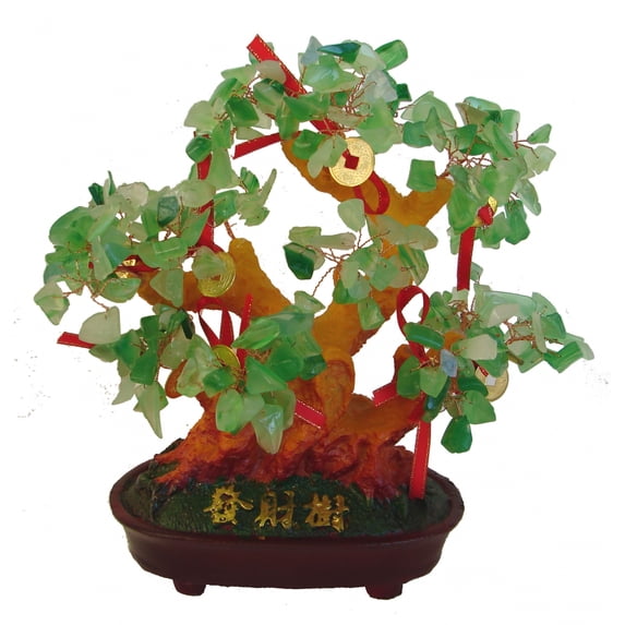 Aventurine Gem Tree with Coins