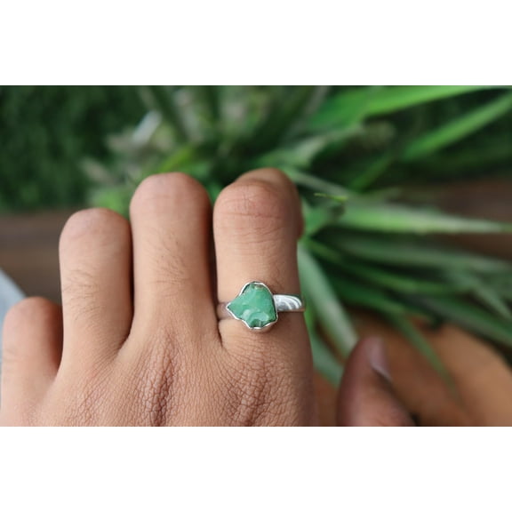 Aventurine Gemstone Ring, 925 Sterling Silver Ring, Natural Raw Stone, Green Aventurine Ring, Natural Aventurine, Charm Ring, Gift For Her,.