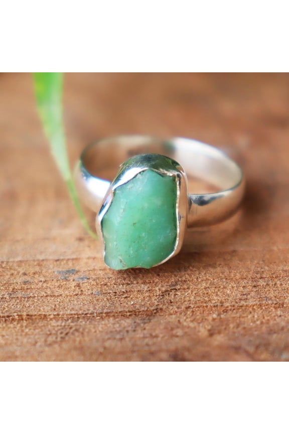 Aventurine Gemstone Ring, 925 Sterling Silver Ring, Natural Raw Stone, Green Aventurine Ring, Natural Aventurine, Charm Ring, Gift For Her,.