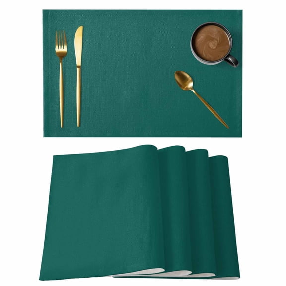 Aventurine Placemats Set of 1, Emerald Green Non-Slip Place Mats Washable Table Mats for Kitchen Dining Table Decorations Indoor/Outdoor