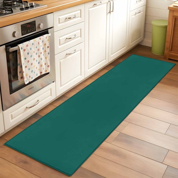 Aventurine Washable Area Rug 2x6 Emerald Green Solid Color Low-Profile Area Rugs with Non Slip Backing Indoor Floor Carpet for Entrance Living Room Bedroom Home Office
