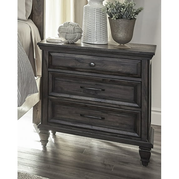 Avenue 3-drawer Nightstand Weathered Burnished Brown
