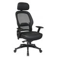 thumbnail image 1 of Avenue 6 Office Star 27008 Professional Black Breathable Mesh Back Chair with Adjustable Leather Headrest and Leather, 1 of 1