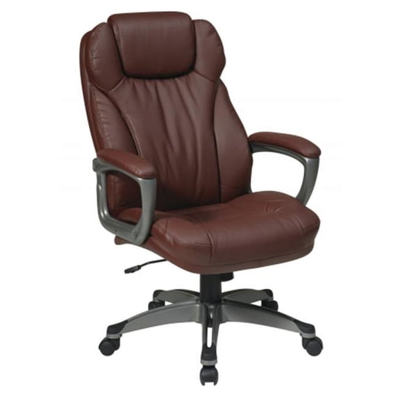 Avenue 6 Office Star ECH85807-EC6 Executive Eco Leather Chair with Padded Arms