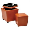thumbnail image 1 of Avenue 6 Office Star MET361V-PB18 2-Piece Orange Vinyl Ottoman Set, 1 of 1