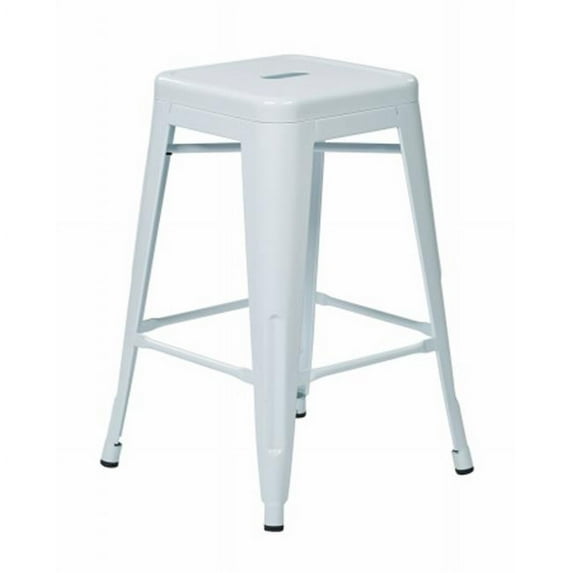 Avenue 6 Office Star PTR3030A4-11 30 in. Steel Backless Barstool - 4-Pack - White