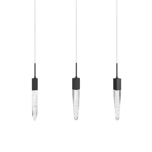Avenue Lighting HF1900-3-AP-BK Aspen 3 Light 37" Wide Led Crystal Linear Pendant - Black