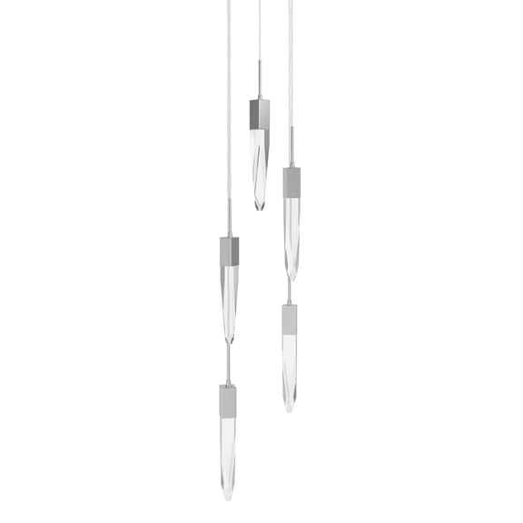 Avenue Lighting Hf1900-5-Ap-C Aspen 5 Light 12" Wide Led Crystal Multi Light Pendant -