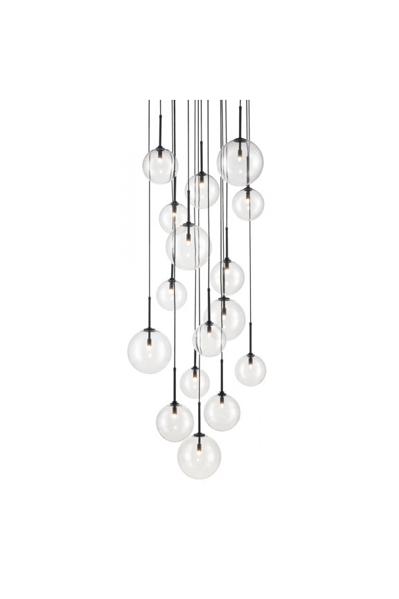 HF4266-BK Delilah 16 Light 34" Wide Multi Light Pendant - Black